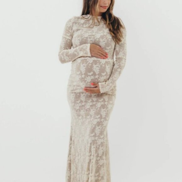 The Worth Collective - Seraphine Lace Maxi Dress in Cream - Picture 3 of 5